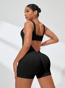 Seamluxe SHEIN Sport Macacão de Atividades Físicas com Alta Elasticidade e Costura Invisível, Conjunto de Ioga na Moda