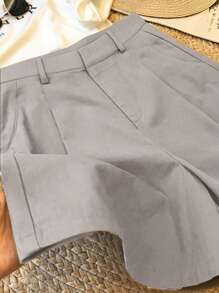 3 件套女士黑白格子休闲/商务短裤套装（不含腰带） - 彩色 - 查看 5