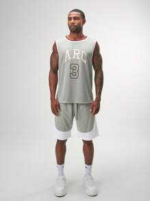 ARC Activewear 高性能短袖背心上衣 T 恤健身房锻炼肌肉背心篮球服 - 淺灰色 - 查看 3