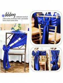 10 piezas de cintas para sillas de satén, lazos de cinta para sillas de boda, corbatas de seda para sillas para recepciones, restaurantes, eventos, banquetes, cumpleaños, hoteles, fiestas, decoración de sillas con lazos, decoración para fiestas