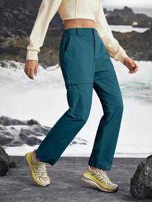 In My Nature Women's Detachable 2-Section Outdoor Hiking Camping City Commute Pants Pants For Work Hike Pants - Dark Green - View 10