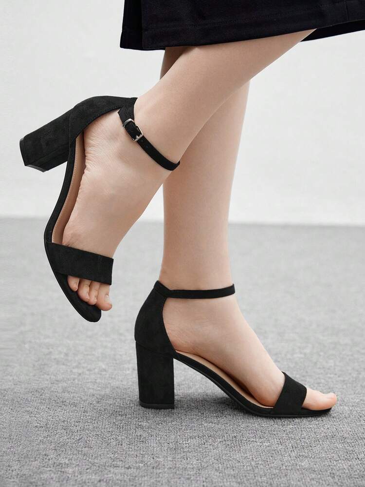 CUCCOO BIZCHIC Women's Fashionable Comfortable Round Toe Strap Thick Heel Versatile High Heel Sandals For Christmas Spring Shoes