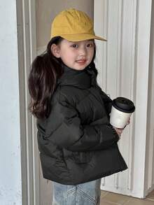 Dazy Kids Young Girl Warm Zip-Up Hooded Padded Coat, Suitable For Autumn/Winter