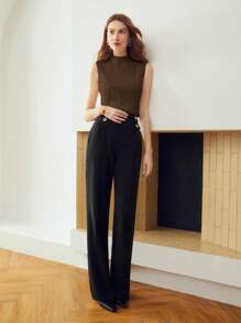 MOTF PREMIUM SOLID TEXTURED FUNNEL NECK TANK TOP