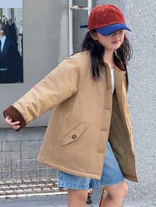 DAZY Tween Girls Winter Casual Street Style Jacket - Khaki - View 4