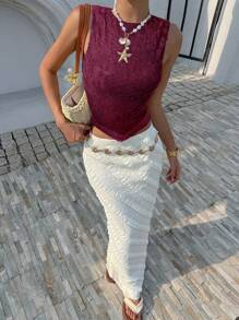 Serisse Newest Summer Black Lace Heart Shaped Sleeveless Camisole For Women Christmas Red