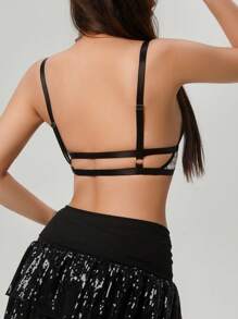 SHEIN Áo ngực lưới in hình đôi môi gợi cảm thời trang cho nữ - Nhiều màu - Xem 2