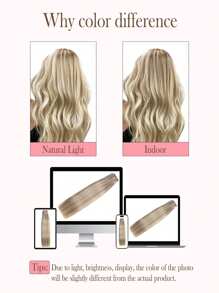 Seamless Clip Ins 9件装 200克/220克/240克 Lace Bace TP18/613# 彩色接发 100% 雷米真人发片 角质层对齐 双头接发 适合稀疏发质 女士自然造型 顶级品质万圣节服装 - S18/613 - 查看 5