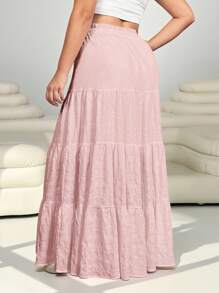 SHEIN EZwear Váy xòe màu hồng cỡ lớn cho nữ - Hồng - Xem 2