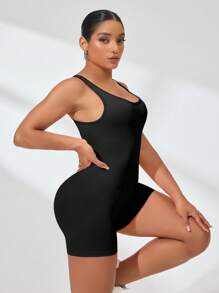 Seamluxe SHEIN Sport Macacão de Atividades Físicas com Alta Elasticidade e Costura Invisível, Conjunto de Ioga na Moda