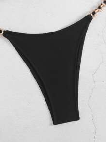 Swim Vcay 鏈接三角丁字褲比基尼套裝，夏季沙灘