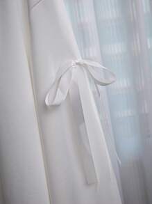 Casual Solid Color Bow Decor Sweatshirt For Everyday Wear Graduation,Back To School,Graduation,Teacher For Women,Back To School Pullover Fall Sweatshirt - White - View 3