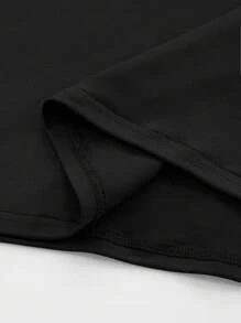 Manfinity Dauomo Brazil 7 Letter & Number Print Short Sleeve Casual T-Shirt For Men - Black - View 8