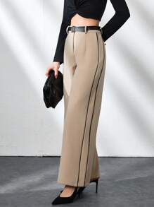 CLARA VERO PANTALONES ANCHOS CON CINTA DE CONTRASTE PARA MUJER CON CINTURÓN