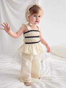 Cozy Pixies 2 pièces Ensemble Top pull avec col volant et pantalon à taille élastique pour bébé fille