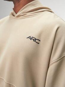 Sudadera con capucha de manga corta oversize para entrenamiento ARC, chaqueta de gimnasio para entrenamiento - Caqui - Ver 3