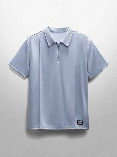 NEON BLANC 男士纯色针织 Polo 衫，适合日常休闲和街头风格