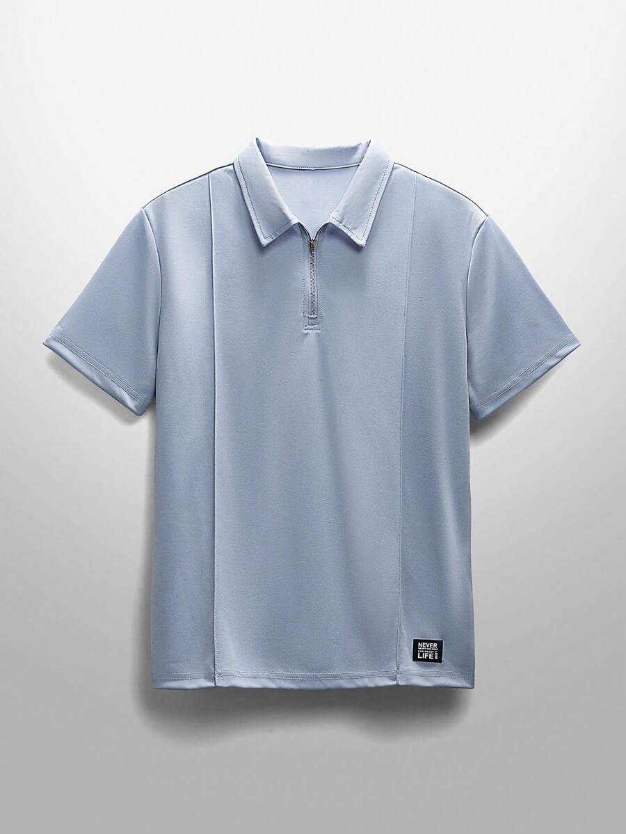 NEON BLANC 男士纯色针织 Polo 衫，适合日常休闲和街头风格