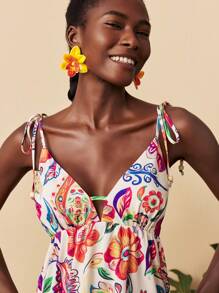 Travachic 女士度假编织花卉 V 领无袖迷你连衣裙、女士夏季服装、沙滩装、春夏装、复活节、节日服装、女士沙滩装、春假、女士度假服装、女士音乐会服装、波西米亚风、波西米亚风、音乐节、热带度假女装、浪漫 - 杏色 - 查看 5