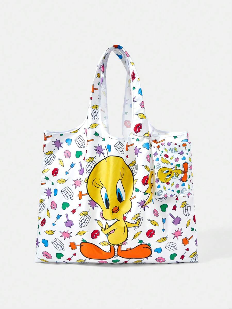 LOONEY TUNES X SHEIN 女士时尚可爱卡通图案托特包 - 彩色 - 查看 1