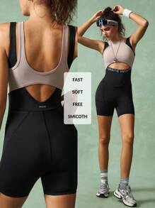 VARSITIE Bộ đồ tập gym cho nữ Colorblock không tay khoét lỗ vừa vặn - Nhiều màu - Xem 1