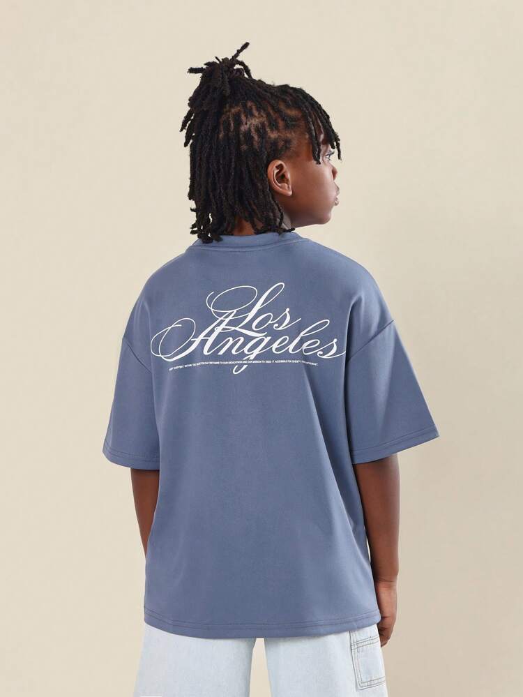 ロサンゼルス スクリプト オーバーサイズ グラフィック Tシャツ