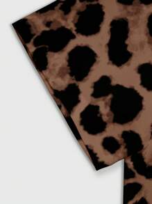 Manfinity Homme Men's Leopard Print Single Breasted Short Sleeve Shirt And Shorts Casual 2-Piece Set - Multicolor - View 6