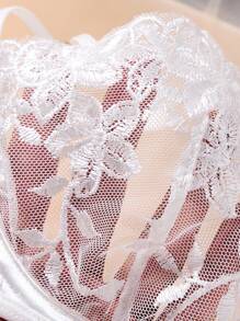 2件套紫色浪漫花卉刺绣女式套装 - 白色 - 查看 6