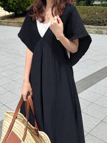 FRIFUL 女式无袖抽绳连衣裙，休闲都市风格，春夏 - 藏蓝色 - 查看 4