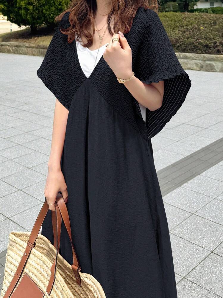 FRIFUL Women's Sleeveless Dress With Drawstring, Casual City Style, Spring/Summer - Navy Blue - View 4