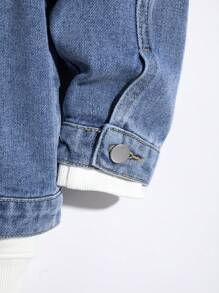 Tween Boys Vintage Black Washed Loose Fit Elastic Waist Zip Fly Casual Fashion Denim Jeans - Black - View 5