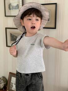 Hapijoa Baby Boy Casual Printed Round Neck Short Sleeve T-Shirt - Grey - View 3