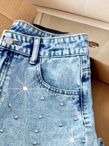 Comfortcana 女式水钻装饰口袋宽腿宽松休闲牛仔裤，闪亮水钻宽松宽腿牛仔裤，夏季，度假，俱乐部性感，乡村音乐会，外出牛仔裤，女士休闲牛仔裤，度假牛仔裤，女士休闲牛仔裤，女士宽松牛仔裤，机场，阔腿裤，街头服饰，趣味牛仔裤，巡航，返校