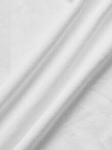 SHEIN Frenchy 女式新款优雅白色轻盈喇叭高腰开衩休闲牛仔长裙 - 白色 - 查看 4