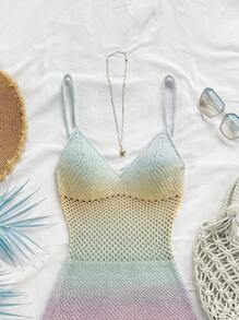 Soleia 女士渐变色吊带迷你针织沙滩裙 - 彩色 - 查看 3