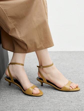 CUCCOO BIZCHIC Sandálias de Baixo Salto Femininas de Estilo Francês, Elegantes e Casuais, para o Dia a Dia, de Bico Quadrado