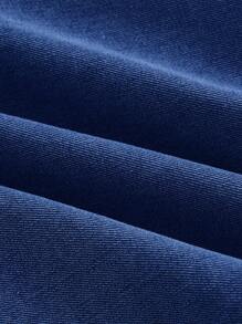 SHEIN MOD Women's Denim Overall Mini Dress, Casual & Fitted, Blue