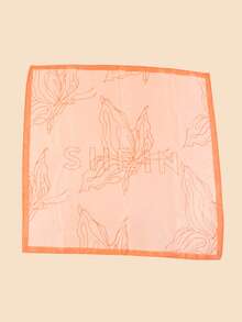 SHEIN Women Plant Pattern Fashion Scarf/Shawl - Orange - View 2