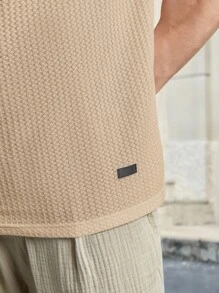 Manfinity VCAY Men Casual Solid Waffle Knit Tee For Summer