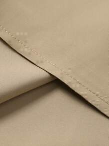 Manfinity Mode Camisa casual de manga corta con bloques de color para hombres de talla grande, verano - Caqui - Ver 4