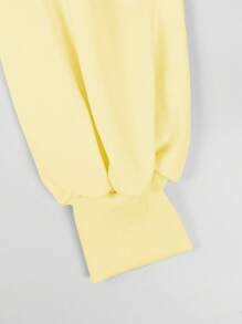 Women 2pcs/Set Contrast Color Hooded Sweatshirt And Drawstring Waist Long Pants - Multicolor - View 5