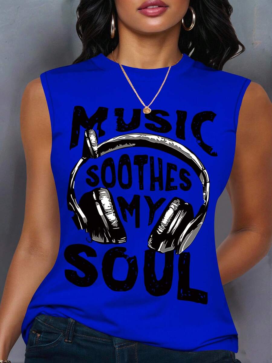 SHEIN LUNE 大码吊带背心和上衣，夏季时尚 - 寶藍色 - 查看 1