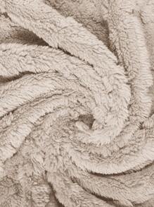 SHEIN LUNE Áo vest nữ cỡ lớn, thường ngày, có họa tiết lông xù, túi đôi, mở phía trước, thích hợp cho mùa thu, quần áo thu cỡ lớn, áo vest nữ, áo vest lông xù, áo vest lông giả, áo len cardigan không tay - Màu Khaki - Xem 6