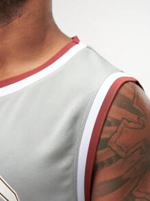 ARC Activewear 高性能短袖背心上衣 T 恤健身房锻炼肌肉背心篮球服 - 淺灰色 - 查看 4