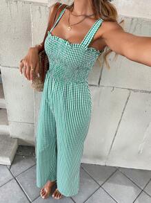 Quần yếm kẻ sọc thanh lịch thời trang mùa hè mới cho nữ - màu xanh lá - Xem 4