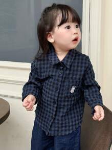 Dazy Kids 女婴休闲宽松条纹长袖上衣，夏季，幼儿秋季服装 - 黑色 - 查看 4