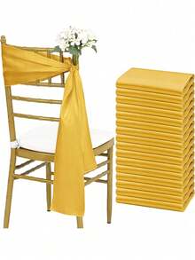 10 piezas de cintas para sillas de satén, lazos de cinta para sillas de boda, corbatas de seda para sillas para recepciones, restaurantes, eventos, banquetes, cumpleaños, hoteles, fiestas, decoración de sillas con lazos, decoración para fiestas