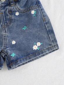Cozy Pixies Short décontracté avec taille élastique, motif floral pour bébé fille