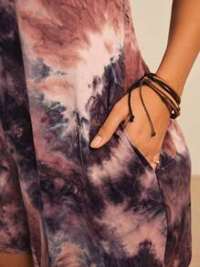 SHEIN VCAY 大码扎染印花休闲连体裤