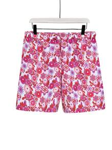 Surfspeed Short de plage à taille coulissante avec imprimé floral sur tout le vêtement, tailles plus pour hommes - Multicolore - Voir 2